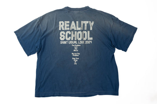 Saint Michael "Reality School" Distressed Printed Cotton Jersey T-Shirt - supergl0rious